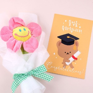 졸업 축하 학사모 곰돌이 엽서